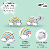Earrings Rainbow with colored enamel