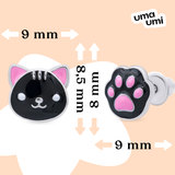 Earrings Black Cat with a Paw