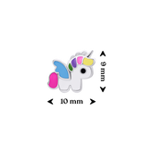 Серьги-пуссеты Единорог с разноцветной эмалью