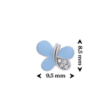 Сережки Метелик блискучий блакитний