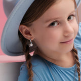 Earrings Huggie with blue Cubic Zirconia