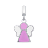 Pendant Angel with pink and white enamel