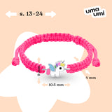 Pulsera trenzada Unicornio de color