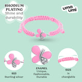 Braided bracelet Pink Shiny Butterfly