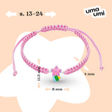 Geflochtenes Armband Rosa Komet mit bunter Emaille