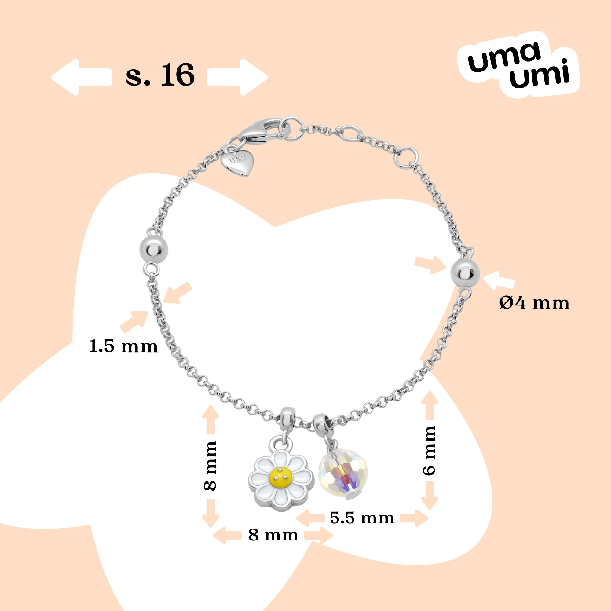 Bracelet on chain Chamomile - UmaUmi