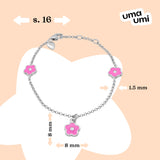 Bracelet on chain Pink Flower - UmaUmi