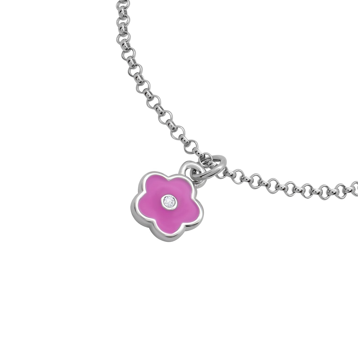 Bracelet on chain Pink Flower - UmaUmi