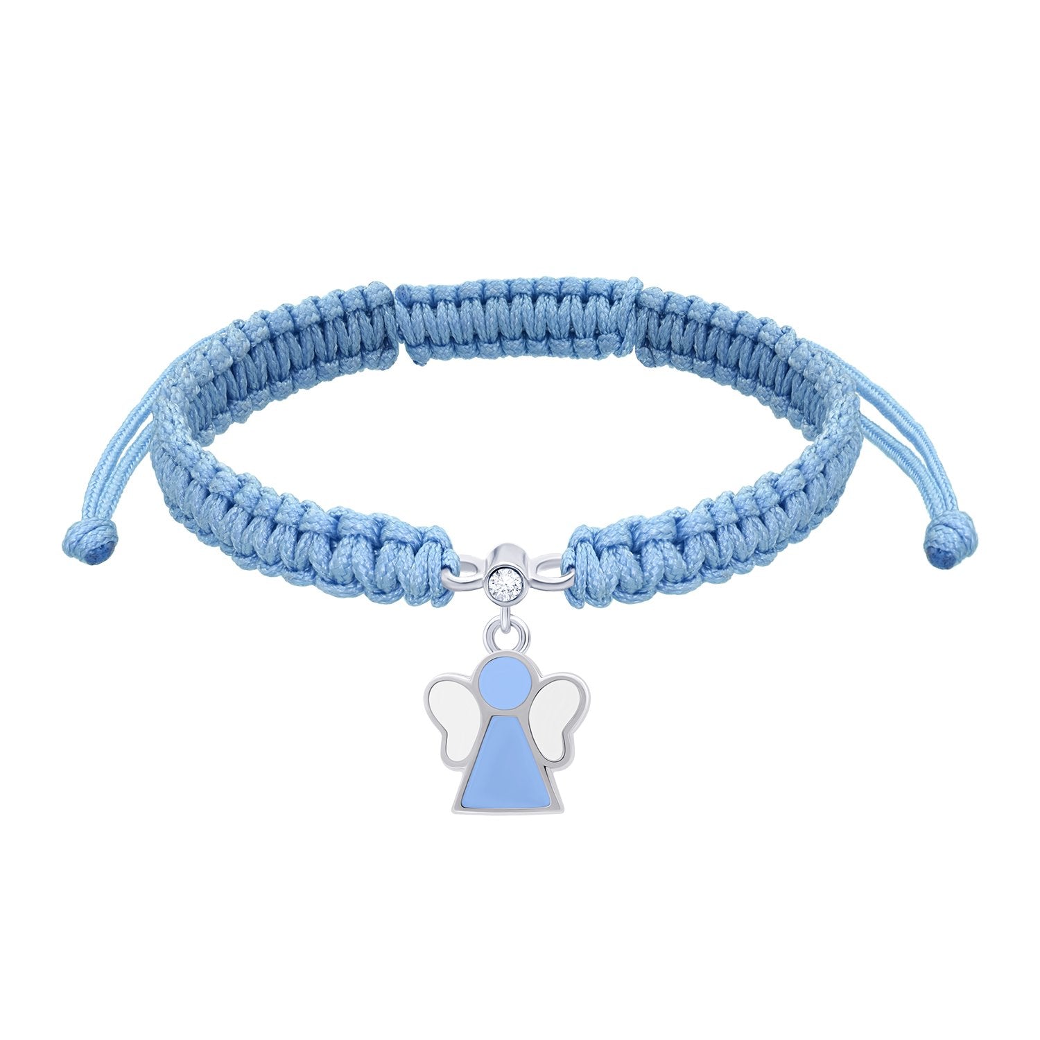 Braided bracelet Angel with blue and white enamel - UmaUmi