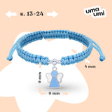 Braided bracelet Angel with blue and white enamel - UmaUmi