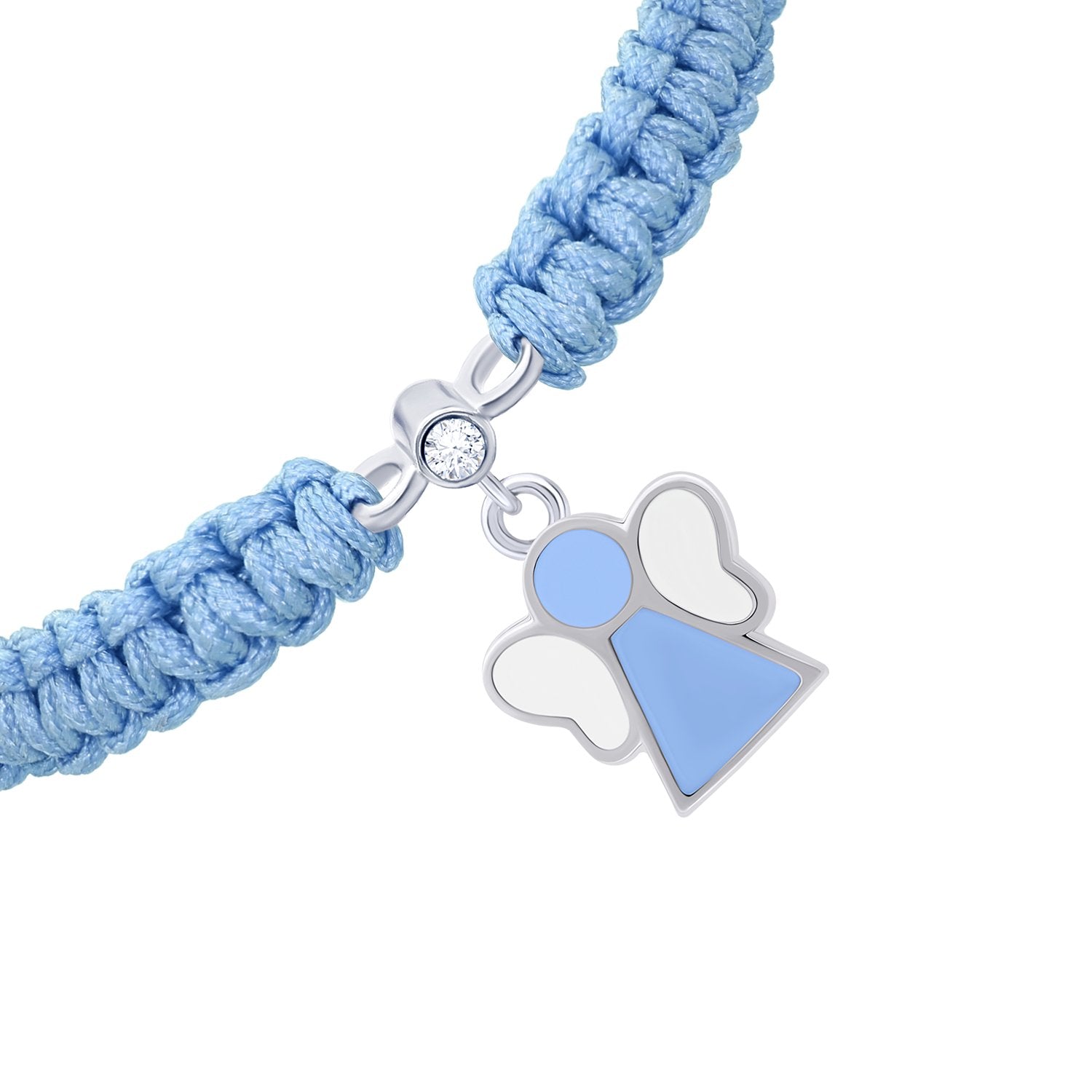 Braided bracelet Angel with blue and white enamel - UmaUmi