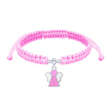 Braided bracelet Angel with pink and white enamel - UmaUmi