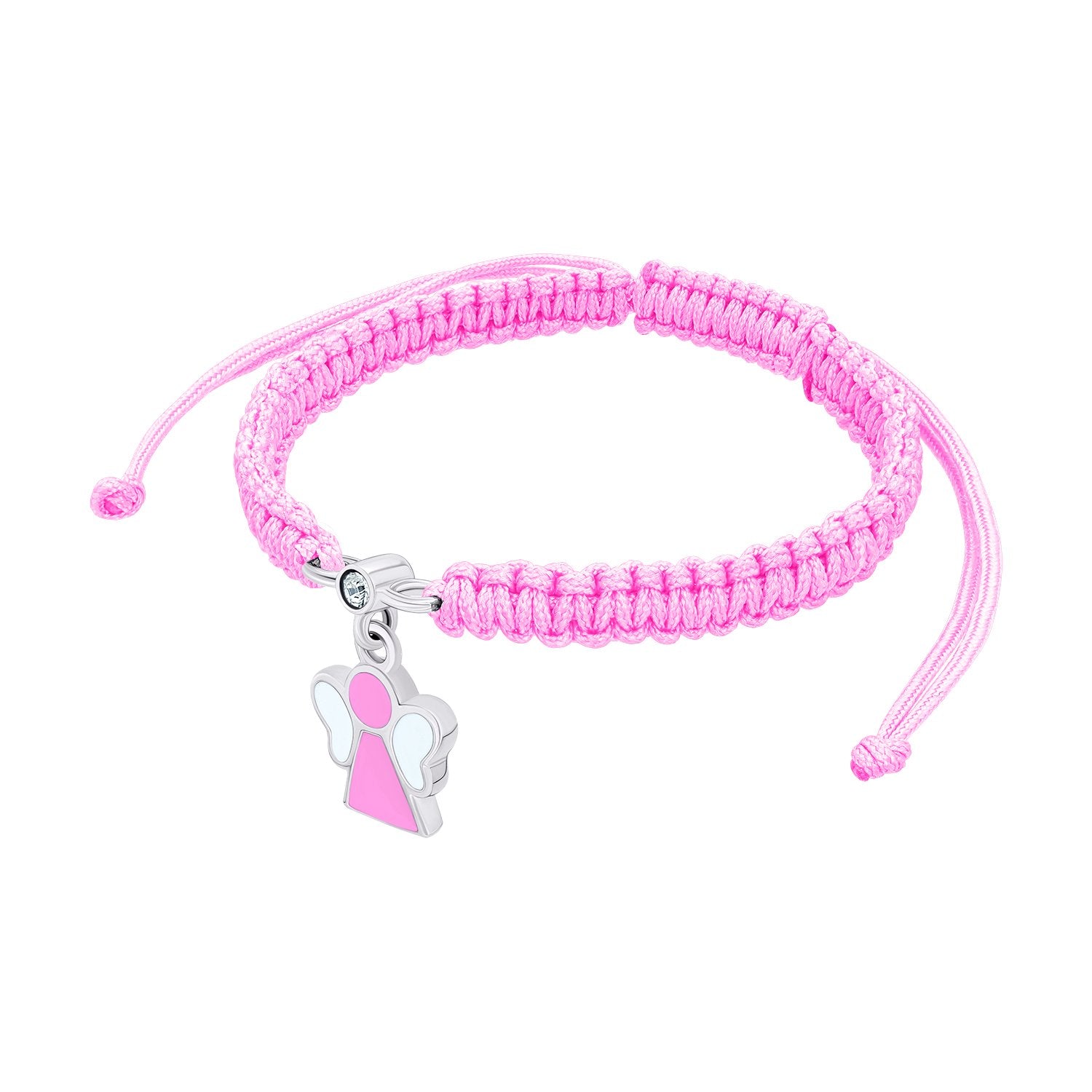 Braided bracelet Angel with pink and white enamel - UmaUmi