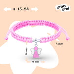 Braided bracelet Angel with pink and white enamel - UmaUmi