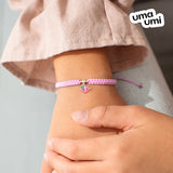 Braided bracelet Birdie with pink and green enamel - UmaUmi