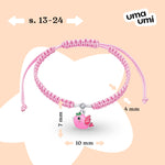 Braided bracelet Birdie with pink and green enamel - UmaUmi