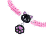 Braided bracelet Black Cat with a Paw - UmaUmi