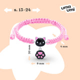 Braided bracelet Black Cat with a Paw - UmaUmi