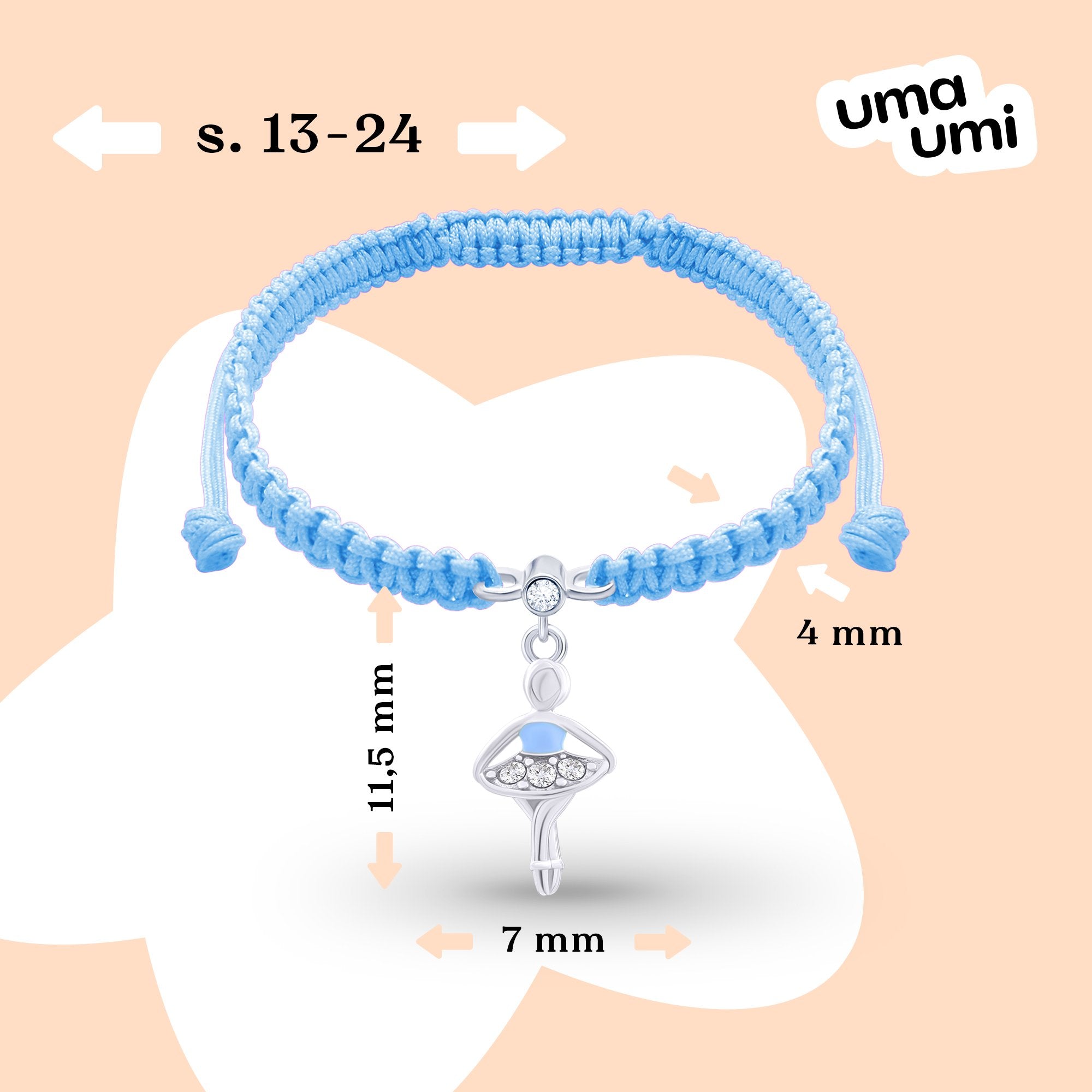 Braided bracelet Blue Ballerina - UmaUmi