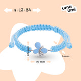 Braided bracelet Blue Shiny Butterfly - UmaUmi