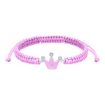 Braided bracelet Crown with a Heart with pink enamel and Zirconia - UmaUmi