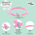 Braided bracelet Pink Shiny Butterfly - UmaUmi