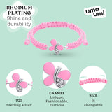 Braided bracelet Pink Shiny Butterfly - UmaUmi