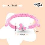 Braided bracelet Pink Shiny Butterfly - UmaUmi