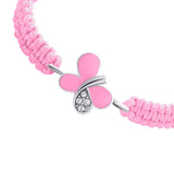 Braided bracelet Pink Shiny Butterfly - UmaUmi