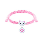 Braided bracelet White Cat with a Paw - UmaUmi