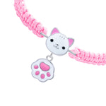 Braided bracelet White Cat with a Paw - UmaUmi