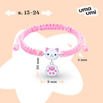 Braided bracelet White Cat with a Paw - UmaUmi