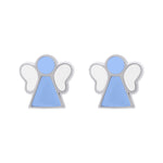 Earrings Angel with blue and white enamel - UmaUmi