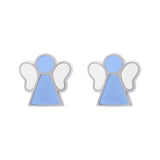 Earrings Angel with blue and white enamel - UmaUmi