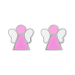 Earrings Angel with pink and white enamel - UmaUmi