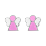 Earrings Angel with pink and white enamel - UmaUmi