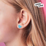 Earrings Blue Heart - UmaUmi