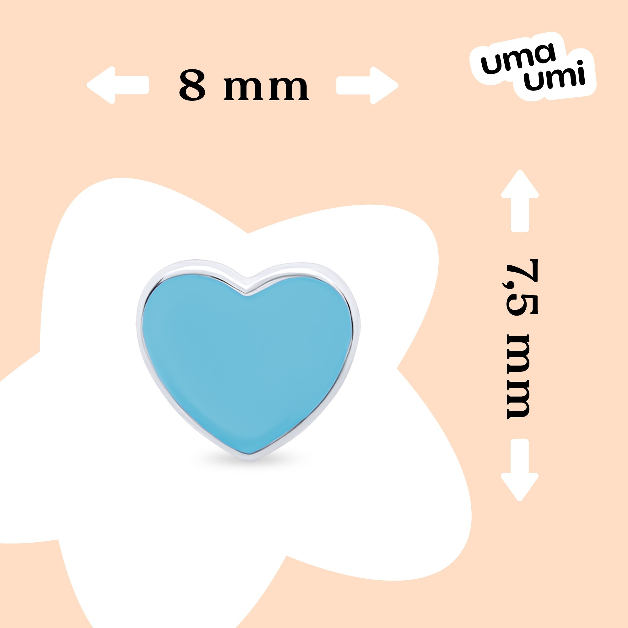 Earrings Blue Heart - UmaUmi