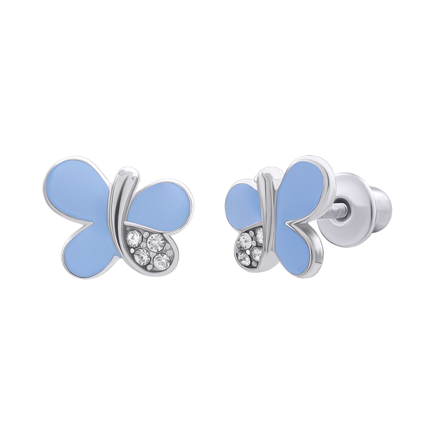 Earrings Blue Shiny Butterfly - UmaUmi