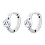 Earrings Huggie with white Cubic Zirconia - UmaUmi