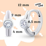 Earrings Huggie with white Cubic Zirconia - UmaUmi