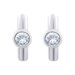 Earrings Huggie with white Cubic Zirconia - UmaUmi