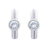 Earrings Huggie with white Cubic Zirconia - UmaUmi