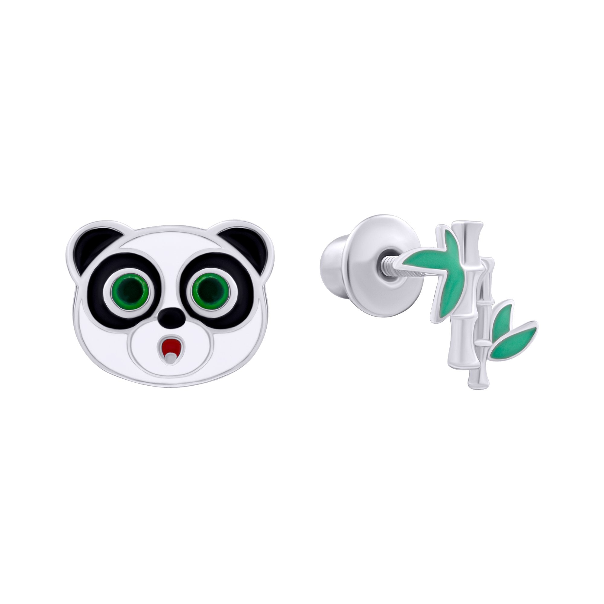 Earrings Panda with Bamboo - UmaUmi