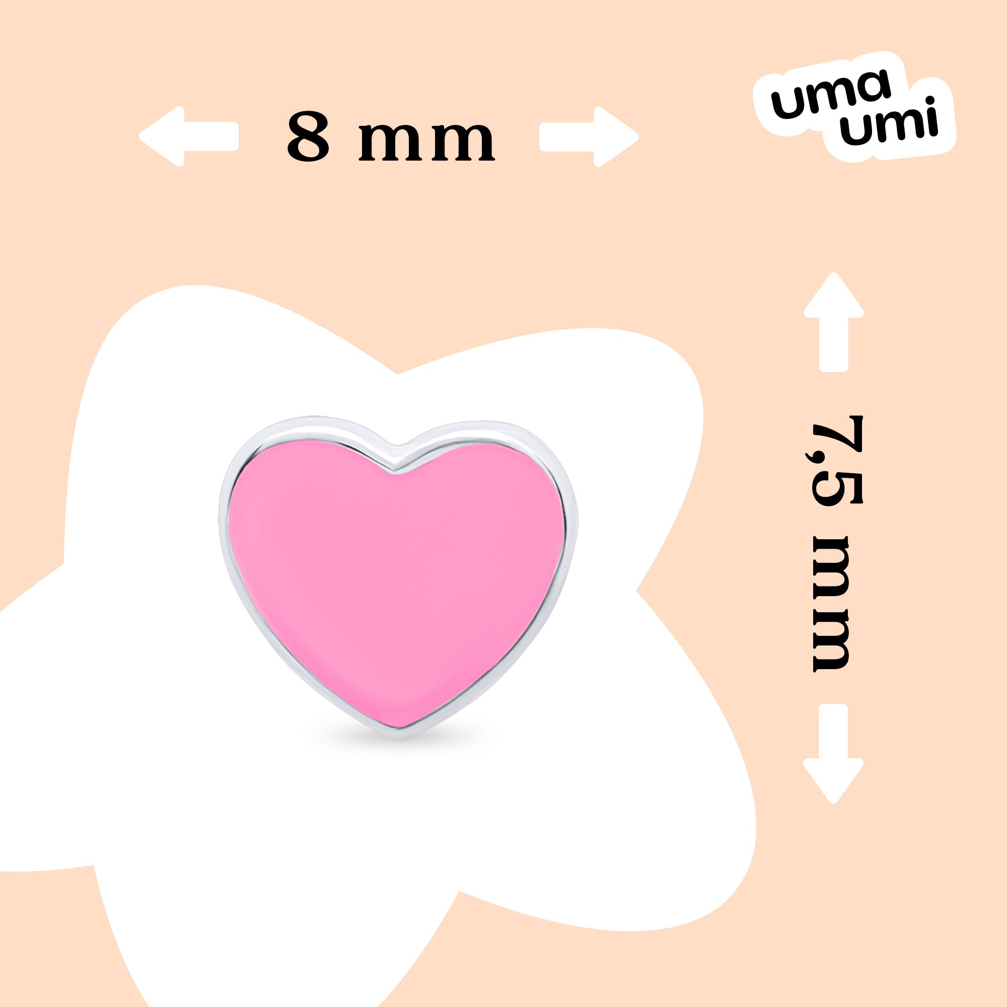 Earrings Pink Heart - UmaUmi