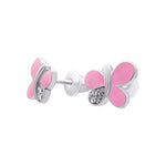 Earrings Pink Shiny Butterfly - UmaUmi