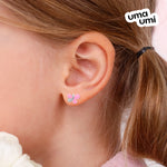 Earrings Pink Shiny Butterfly - UmaUmi