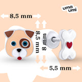 Earrings Puppy with a Bone - UmaUmi