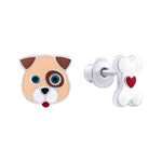 Earrings Puppy with a Bone - UmaUmi