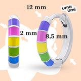 Earrings Rainbow Huggie, d 12 mm - UmaUmi